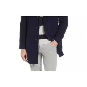 NEW SOFT CLOTH men's jersey car wool blend coat in navy